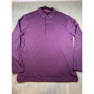 Maelreg Performance Polo Shirt Mens Size L Purple Wave Long Sleeve